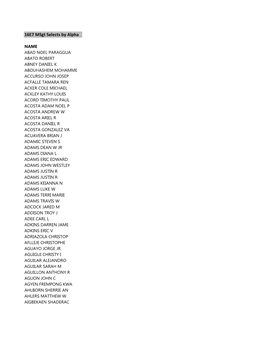 16E7 Msgt Selects by Alpha