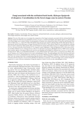 Fungi Associated with the Red-Haired Bark Beetle, Hylurgus Ligniperda (Coleoptera: Curculionidae) in the Forest-Steppe Zone in Eastern Ukraine