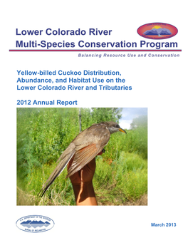Yellow-Billed Cuckoo Distribution, Abundance, and Habitat Use on the Lower Colorado River and Tributaries