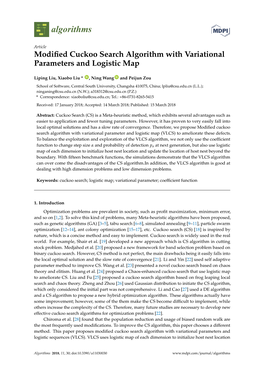 Modified Cuckoo Search Algorithm with Variational Parameters And