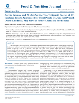 Food & Nutrition Journal