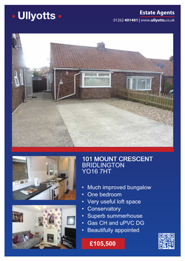 £105,500 101 Mount Crescent Bridlington Yo16