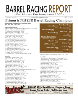 Primm Is NHSFR Barrel Racing Champion