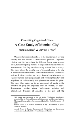 A Case Study of Mumbai City? Sumita Sarkar* & Arvind Tiwari?