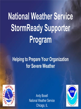 National Weather Service Stormready Supporter Program
