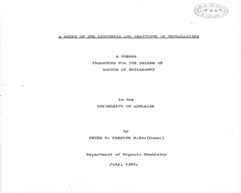 A Study of the Synthesis and Reactions of Phthalazines