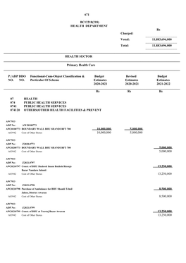 11883696000 HEALTH SECTOR Primary Health