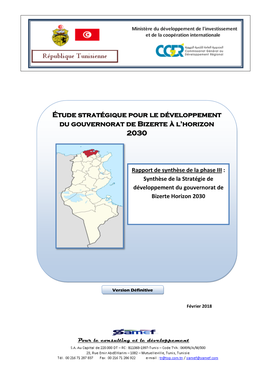Étude Stratégique Pour Le Développement Du Gouvernorat De Bizerte À L’Horizon 2030