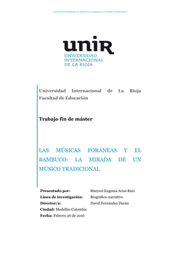 Las Músicas Foráneas Y El Bambuco: La Mirada De Un Músico Tradicional