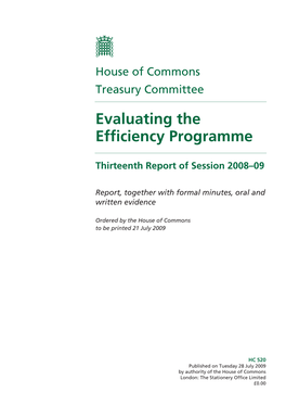 Evaluating the Efficiency Programme