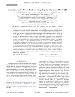 Enhancing Associative Memory Recall and Storage Capacity Using Confocal Cavity QED