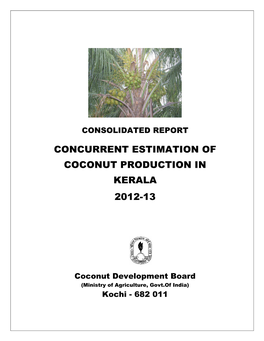 Concurrent Estimation of Coconut Production in Kerala 2012-13