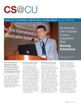 An Interview with Computer Science Department Chair Henning Schulzrinne