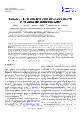 Catalogue of Large Magellanic Cloud Star Clusters Observed in the Washington Photometric System