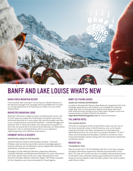 Banff and Lake Louise Whats New