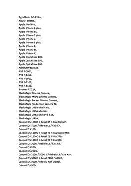 Agfaphoto DC-833M, Alcatel 5035D, Apple Ipad Pro, Apple Iphone 6