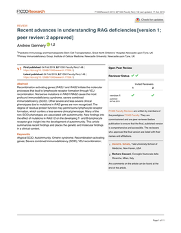 Recent Advances in Understanding RAG Deficiencies[Version 1; Peer