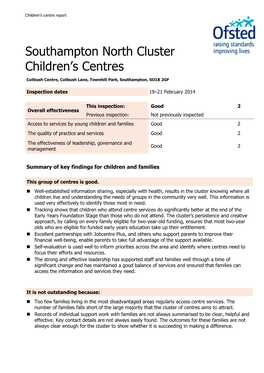 Southampton North Cluster Children's Centres