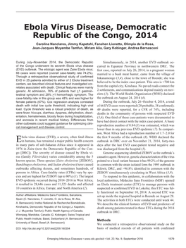 Ebola Virus Disease, Democratic Republic of the Congo, 2014