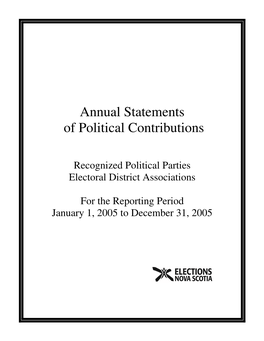 2005 Annual Statements of Political Contributions