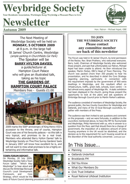 Weybridge Society Newsletter