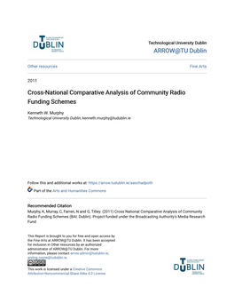 Cross-National Comparative Analysis of Community Radio Funding Schemes