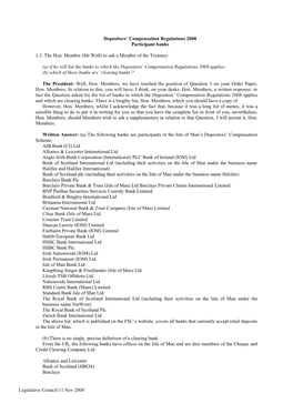 Legislative Council 11 Nov 2008 HSBC Lloyds TSB Nationwide Royal Bank of Scotland