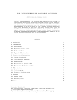 The Prime Spectrum of Solenoidal Manifolds