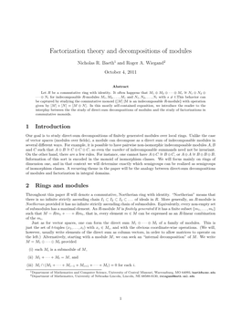 Factorization Theory and Decompositions of Modules