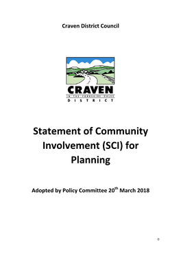 Statement of Community Involvement (SCI) for Planning