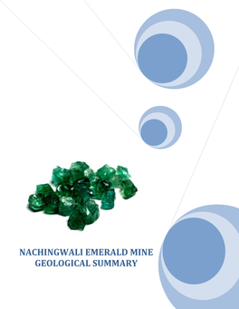 NACHINGWALI EMERALD MINE GEOLOGICAL SUMMARY Page 2 of 46 CONFIDENTIALITY STATEMENT