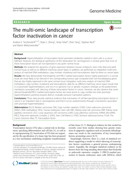 The Multi-Omic Landscape of Transcription Factor Inactivation in Cancer Andrew E