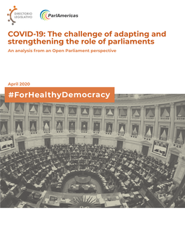 The Challenge of Adapting and Strengthening the Role of Parliaments an Analysis from an Open Parliament Perspective