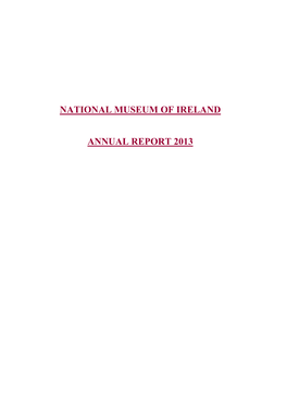 National Museum of Ireland Annual Report 2013