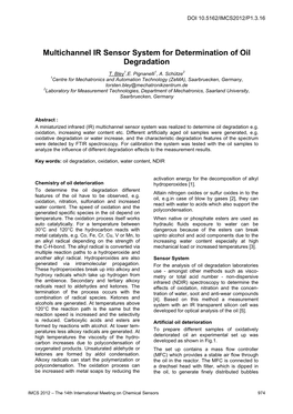 Multichannel IR Sensor System for Determination of Oil Degradation