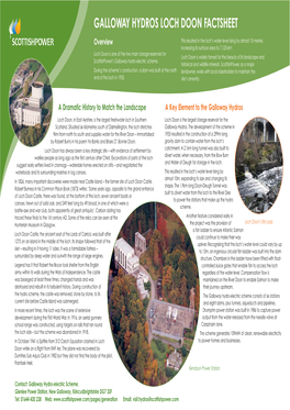 Galloway Hydros Loch Doon Factsheet