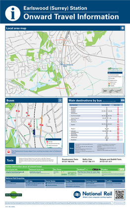 Earlswood (Surrey) Station I Onward Travel Information Local Area Map