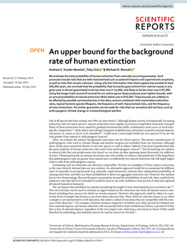 An Upper Bound for the Background Rate of Human Extinction Andrew E