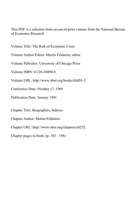 Biographies, Indexes
