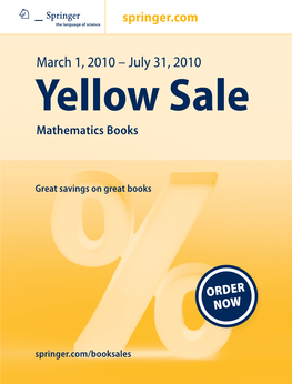 July 31, 2010 Yellow Sale Mathematics Books