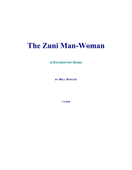 The Zuni Man-Woman