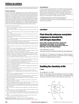 Plant Diversity Enhances Ecosystem Responses to Elevated CO2 And
