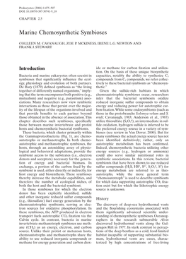 Marine Chemosynthetic Symbioses