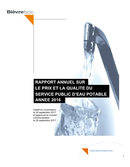 Le Prix Et La Qualite Du Service Public D'eau