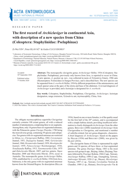 ACTA ENTOMOLOGICA 60(2): 537–544 MUSEI NATIONALIS PRAGAE Doi: 10.37520/Aemnp.2020.036