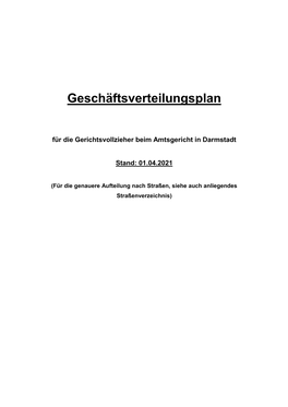 Geschäftsverteilungsplan