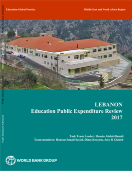 Lebanon Education Public Expenditure Review, 2017