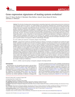 Gene Expression Signatures of Mating System Evolution1 Suzy C.P