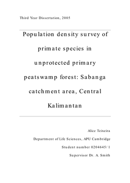 Population Density Survey of Primate