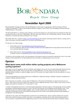 Newsletter April 2008